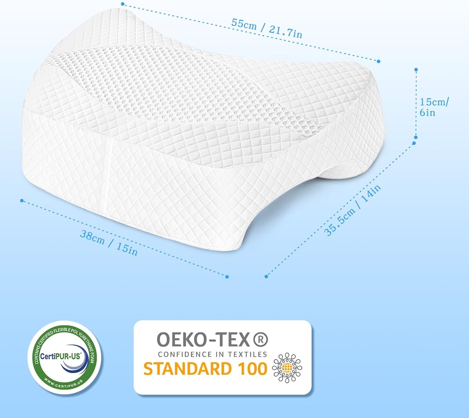 Side Sleeper Pillow with Arm Hole, Shoulder Relief System, Newly Upgrade Arm Pillow for Neck and Shoulder Pain, Premium Memory Foam, Suitable for Side, Back and Stomach Sleepers - White