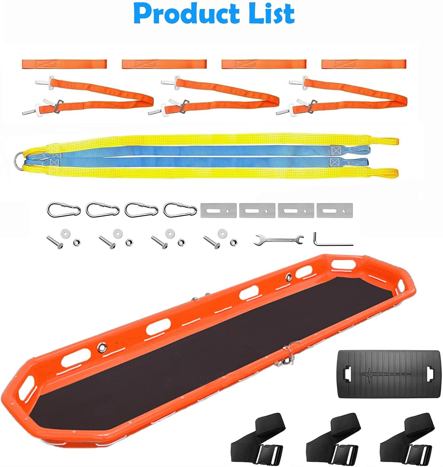 Emergency Air PE Basket Stretcher - Stainless Steel Hanging Stretcher with Accessories for Medical Use