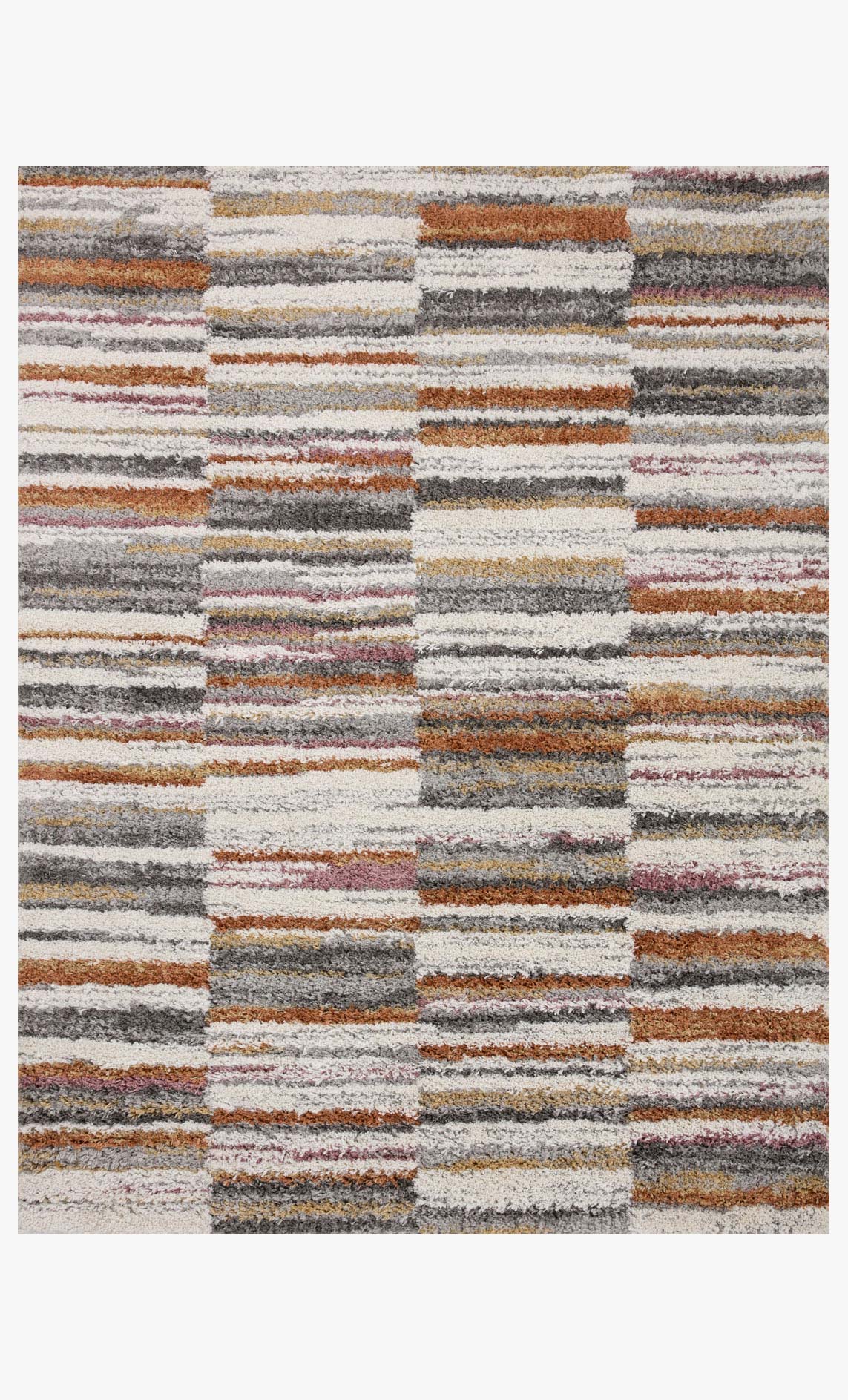 Loloi Levitt Shags in Ivory and Sunset 4' x 6' Accent Rug (LEV-03)