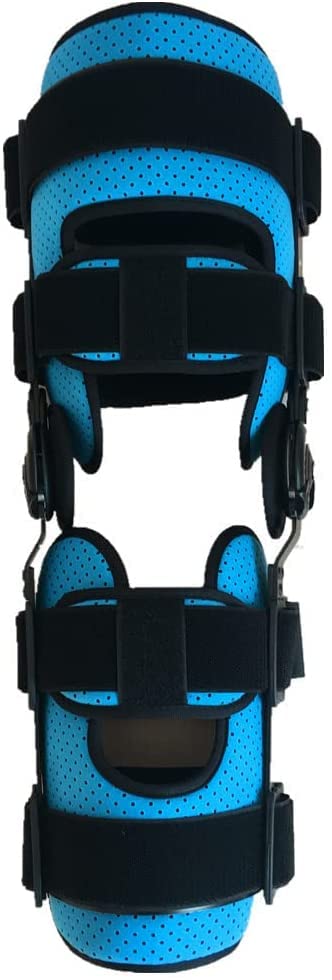 Adjustable Hinged Knee Orthosis Hinged Knee Brace Patella Brace Stabilizer for Ligaments Osteoarthritis (Left(send Strap)-Large