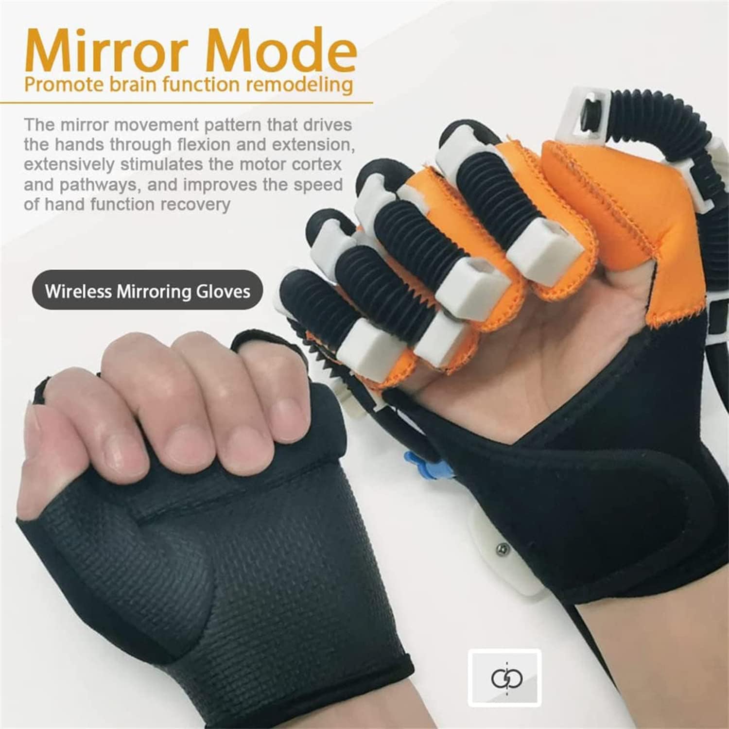 Rehabilitation Robot Gloves,Smart Chargeable Finger Training Rehab Orthotics Rehabilitation Gloves with Single Finger Training and Mirror Mode,for Stroke Hemiplegia Hand Fun (Lefthand XL)