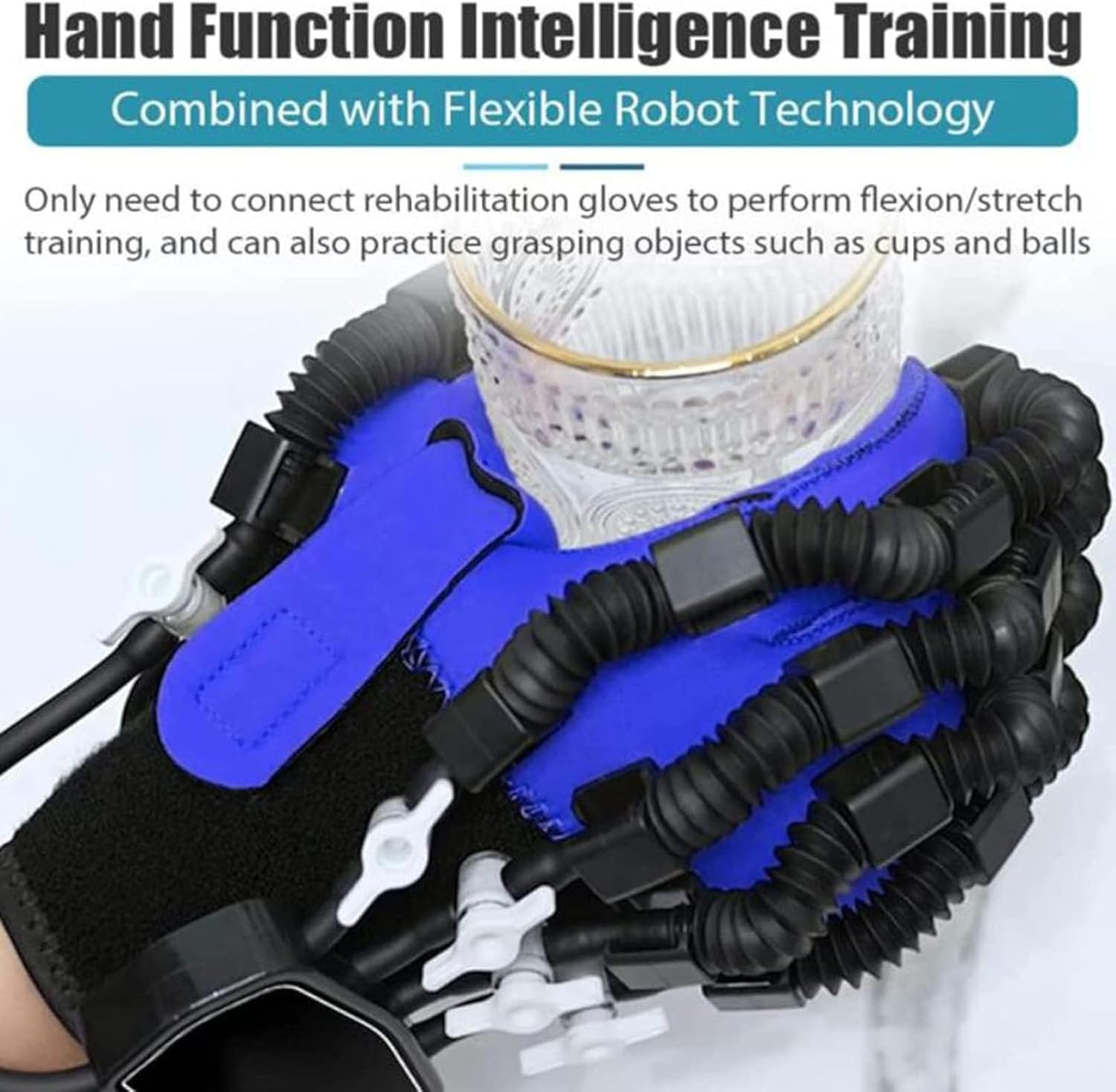 GaRcan Rehabilitation Robot Gloves,Finger Training Stroke Hand Splint Finger Orthosis Functional Hand Splint,Finger Spasm,Postoperative Recovery,Stroke,Hemiplegia,Simple Operation (Left M)