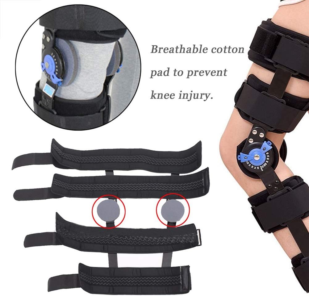 Adjustable Hinged Knee Brace with Strap, Knee Immobilizer Brace Support Orthopedic Leg - Post Op Hinged - Adjustable Hinged Knee Brace/S (M