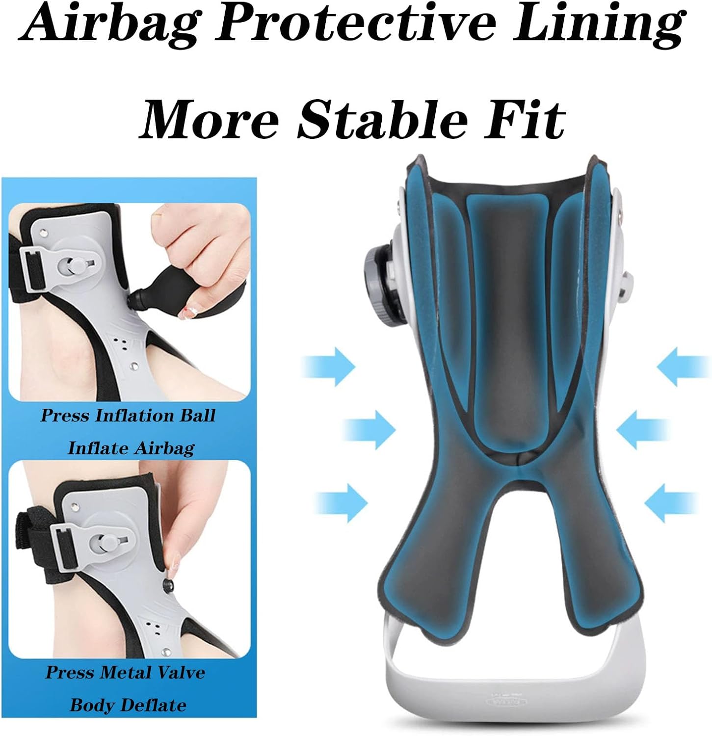 SFKLYU Foot Drop Orthosis Ankle Brace Support, AFO Drop Foot Brace Orthosis, Lightweight Foot Support for Hemiplegia Stroke Shoes Walking,A2 Right,XL