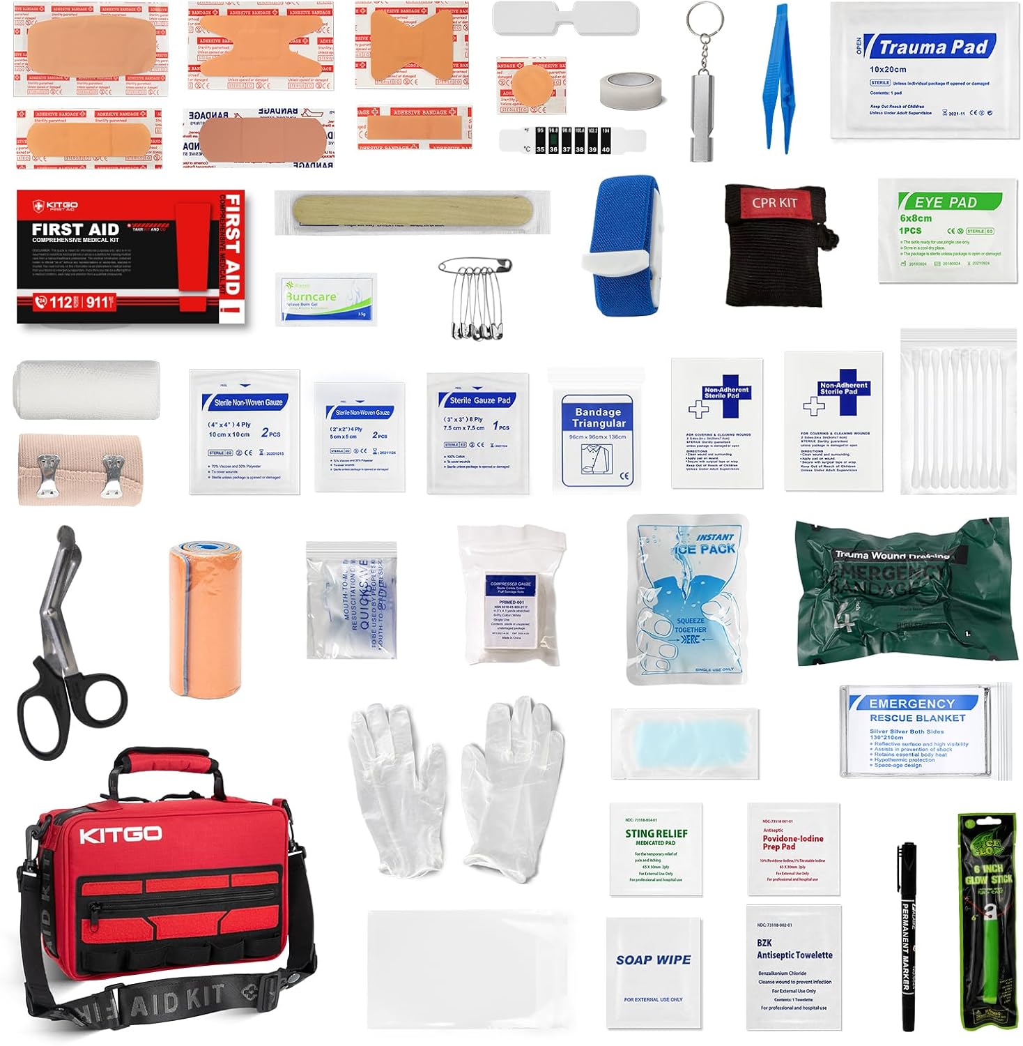 Large First Aid Kit，Molle System Detachable Multi-Purpose Emergency Medical Kit for Home, Car, Camping Outdoor Emergency.