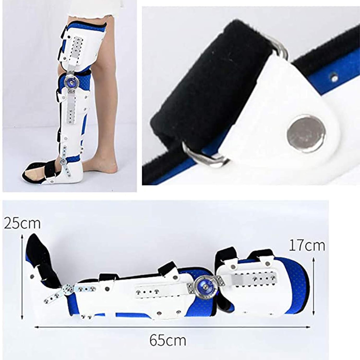 Hinged Knee Brace Adjustable Post Op Knee Support Orthosis Immobilizer Protector, for Fixing Knee and Leg Orthotics Support Open Support Stabilizer,Left (B Left