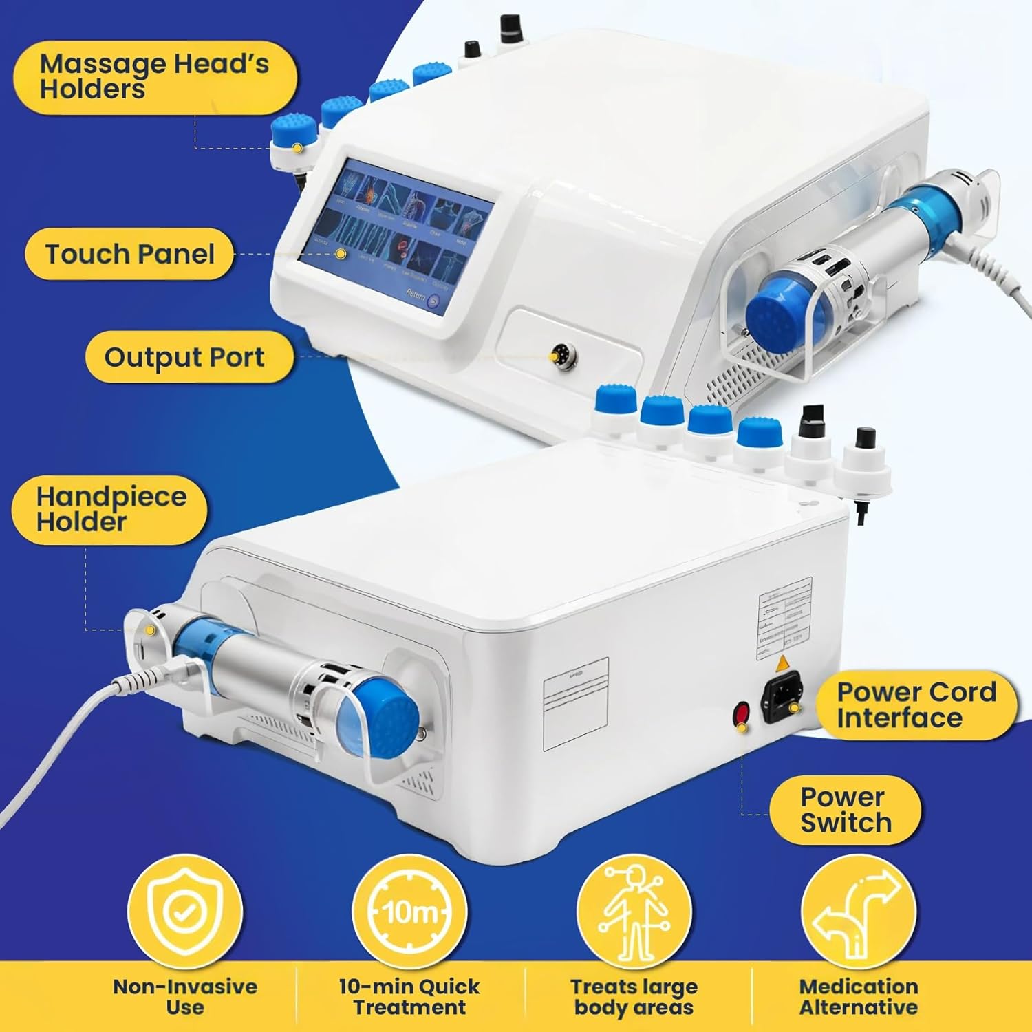 Shockwave Therapy Machine - Softwave Therapy Machine, Relieve Joint and Muscle Pain in The Body, for Home and Institution Use