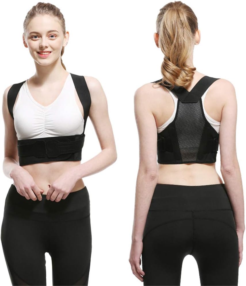 Posture Corrector for Men, Women and Kids, Adjustable Posture Brace Correction Spinal Support Providing Pain Relief for Neck, Shoulders,Black,M