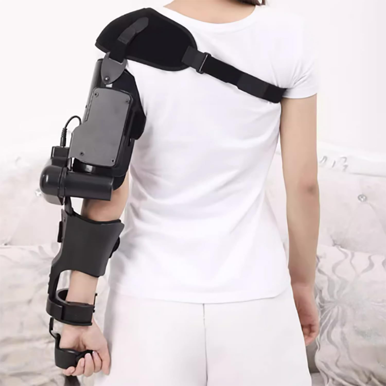 DAZULI Arm Rehabilitation Device, Elbow Joint Rehabilitation Training Device Hinged Elbow Brace Arm Exerciser with Remote Control & Intelligent Timing for Stroke Hemiplegia Patients,Right