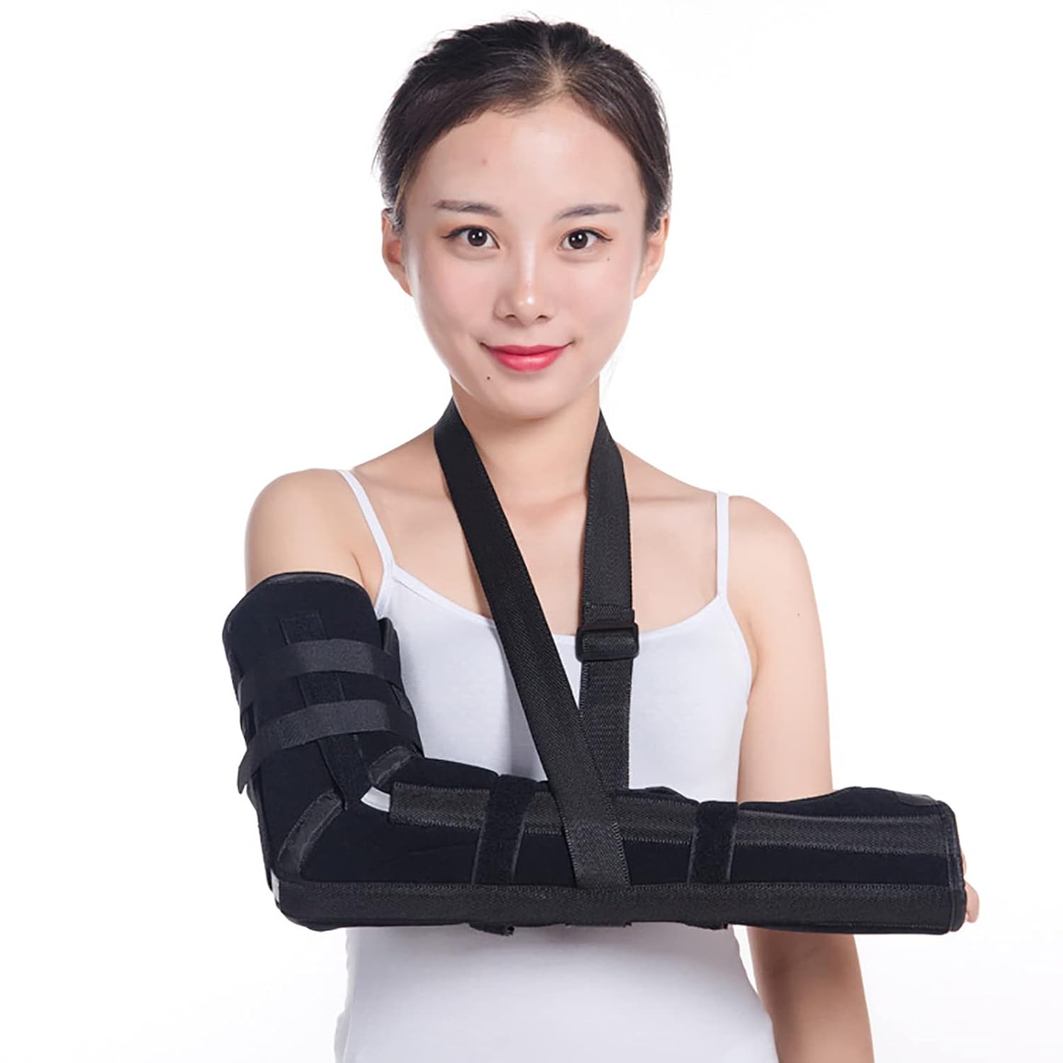HAILM Arm Bone And Elbow Joint Fixation Belt, Adjustable Rotator Cuff Soft Shoulder Sling Wrist Elbow Forearm Support Brace Strap for Subluxation,L