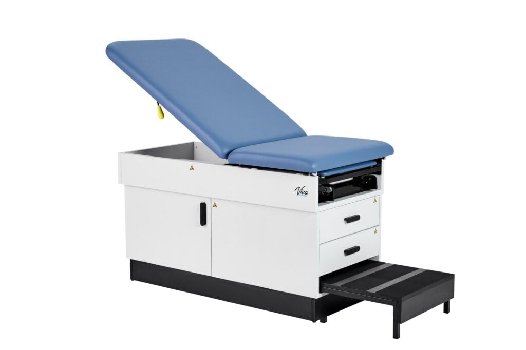 Slim Line Medical Exam Table, Blue, 420 lbs Weight Capacity (Stirrups NOT Included)