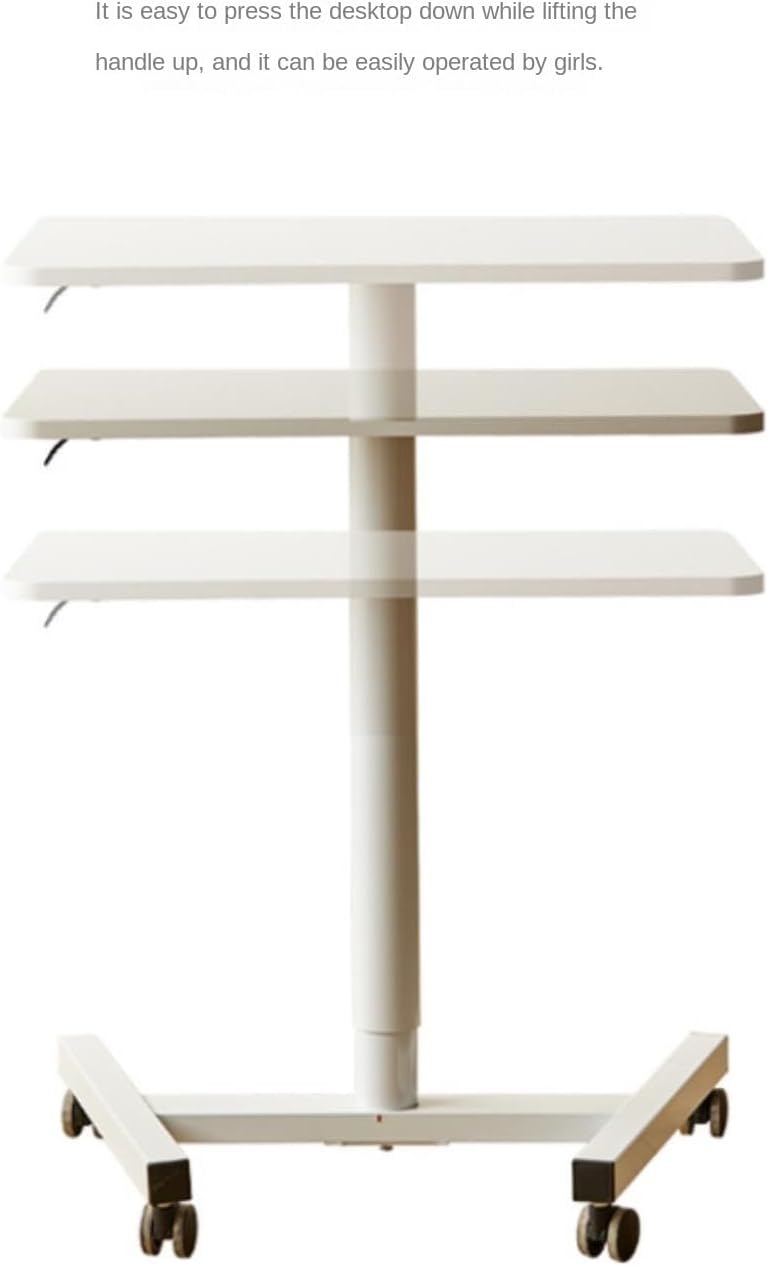 Overbed Bedside Table Side Table Height Adjustable Mobile Standing Desk Lifting Overbed Bedside Lightweight Home Hospital Use