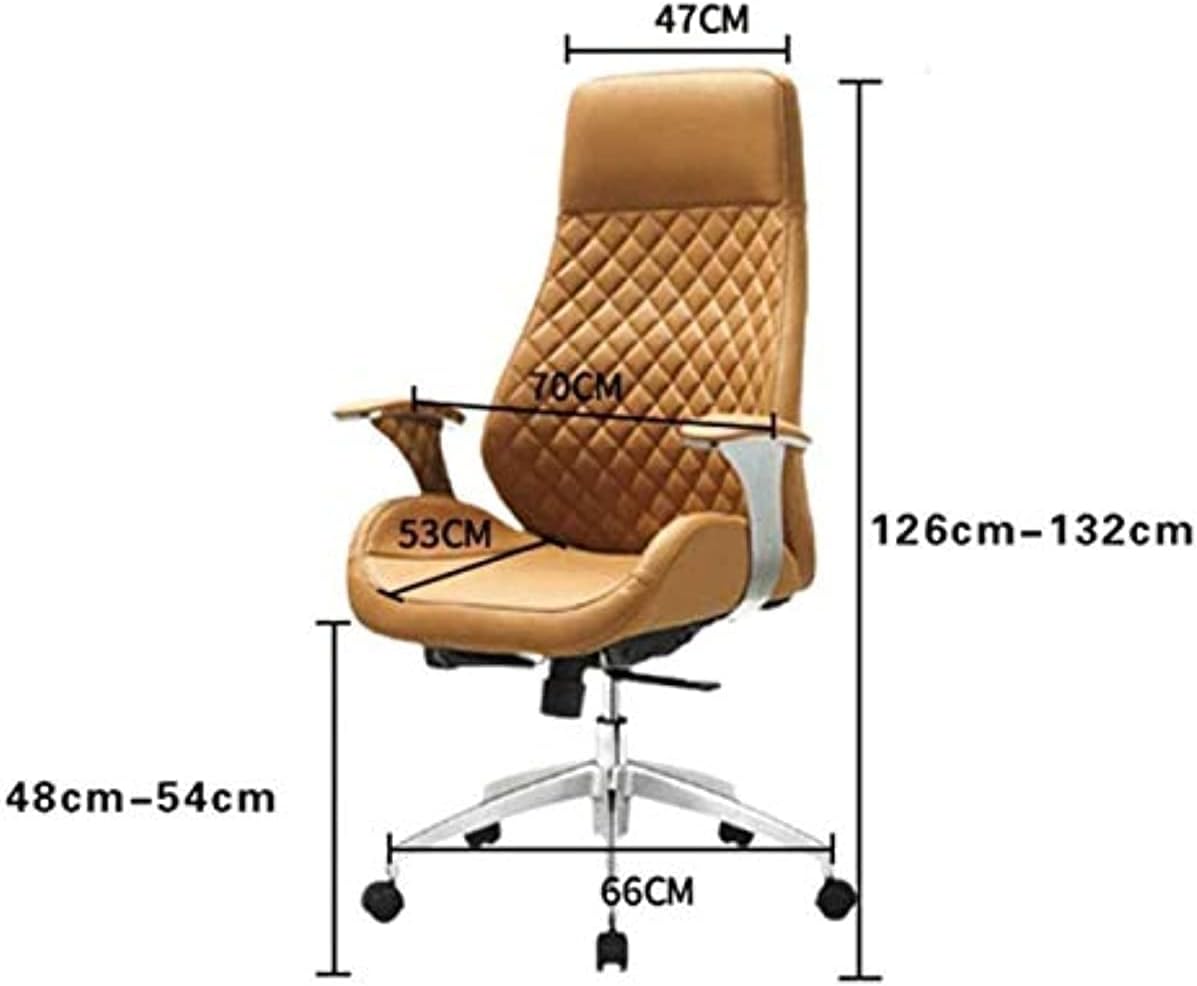 Managerial Chairs, Ergonomic Office Chair, Reclining Office Chair with Lumbar Support, Executive Office Chair with Headrest, Arms,Wheels and Footrest Boss Chair Gaming Chai,Yellow-One Side