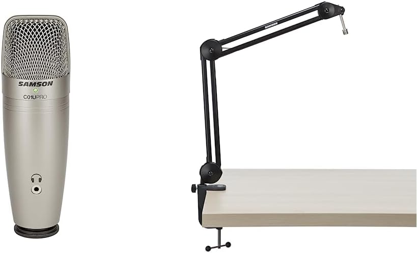 Samson C01U Pro USB Microphone MBA28 Microphone Boom Arm