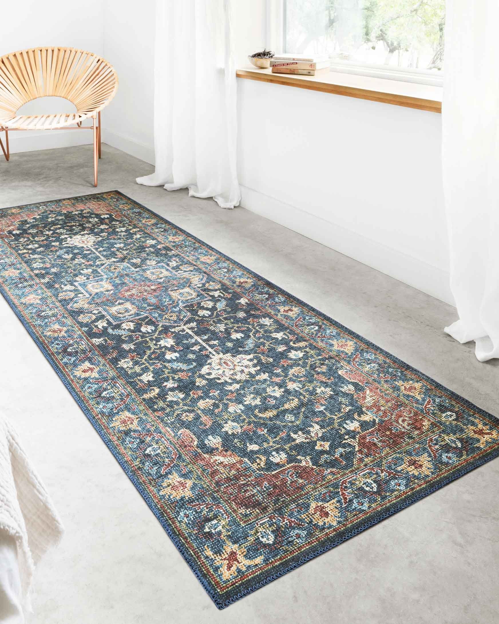 Loloi II Skye Collection - Traditional Power Loomed Rug in Denim & Brick (SKY-08)