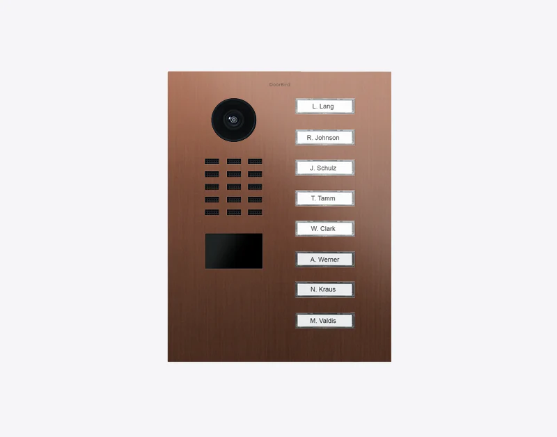 DoorBird D2108V IP Video Door Station, 8 Call Buttons in Bronze