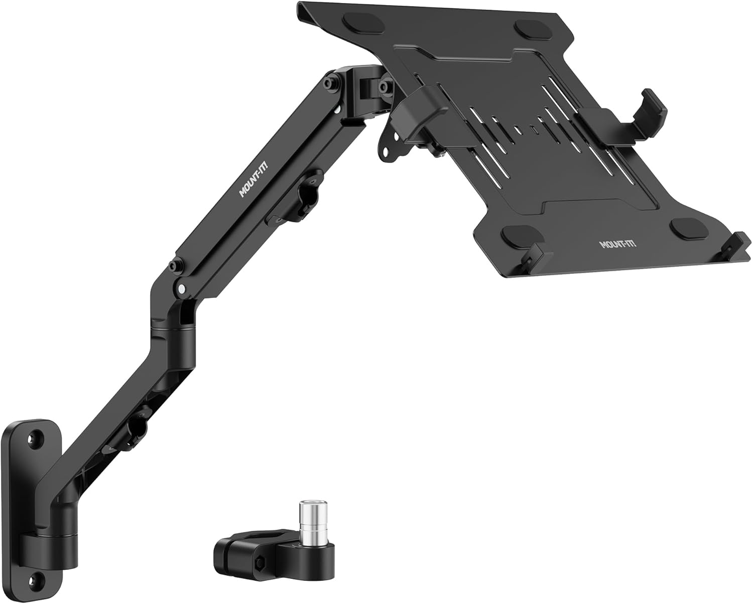 Mount-It! Ergonomic Laptop Arm for Wall or Pole Mounting, Full Motion Adjustments, Versatile Design, Easy Installation