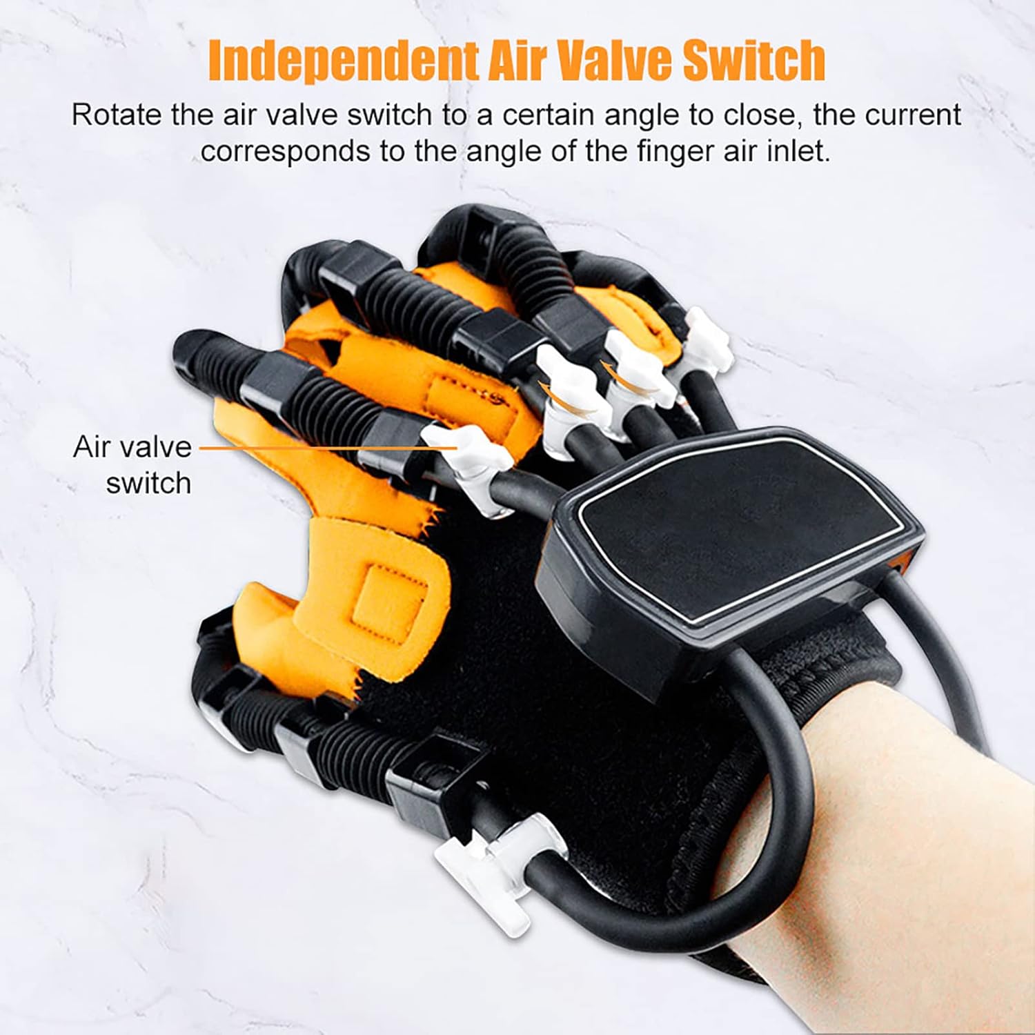 Hand Function Rehabilitation Robot Gloves, Finger Training Stroke Hand Splint Finger Orthosis for Long-Term Relief Finger Cramps