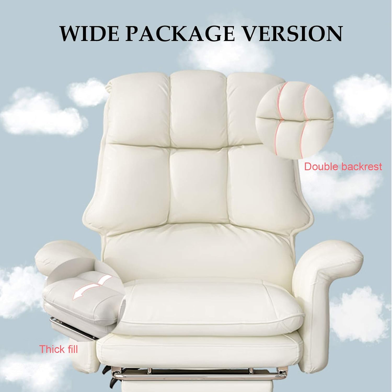 Adjustable Computer Chair High Back Office Desk Chair Lumbar Support Upholstered PU Leather Cushion with Armrests (Pink