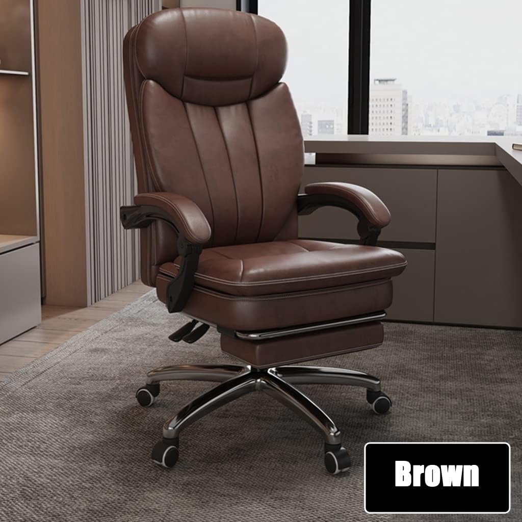Office Chair Back Support Office Can Lie Down and Relax Managerial Chairs, Ergonomic Rotatable Executive Chair, Linkage Armrest, Bearing 400Kg/881.8Lbs,Brown-118