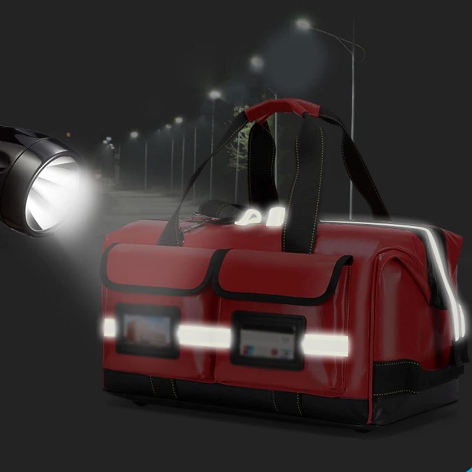 Waterproof Emergency Medical Survival Kit, Professional First Responder Bag, Medicine Storage, for, Home Health, Field Trips,Blue,50 * 27 27cm(Red,50 * 27 * 27cm)