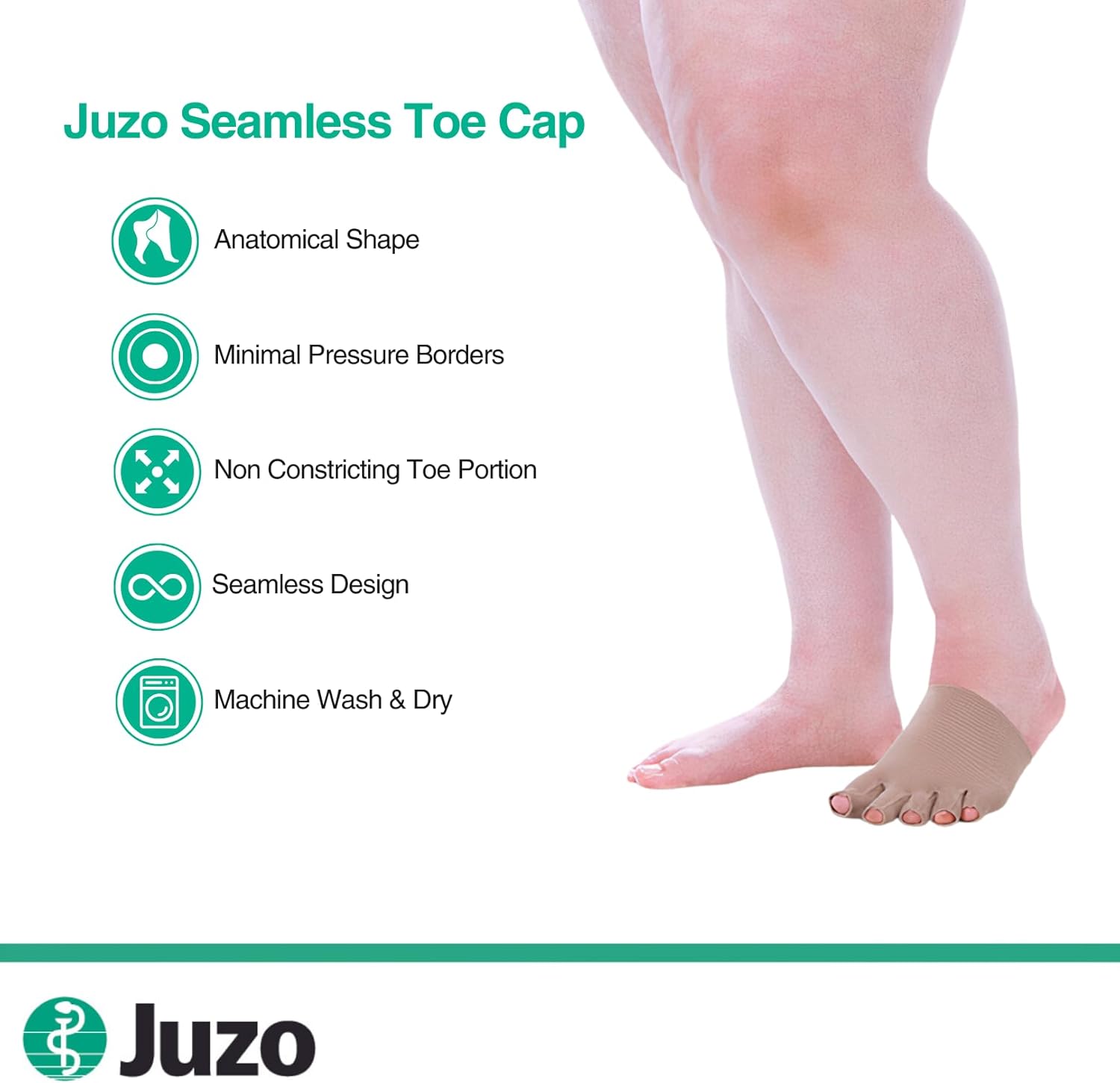 Juzo Seamless Compression Toe Cap, 20-30 mmHg | Compression Socks for Men/ Women for Toe Alignment, Postoperative Care, Toe Protection, Corn and Callus Treatment