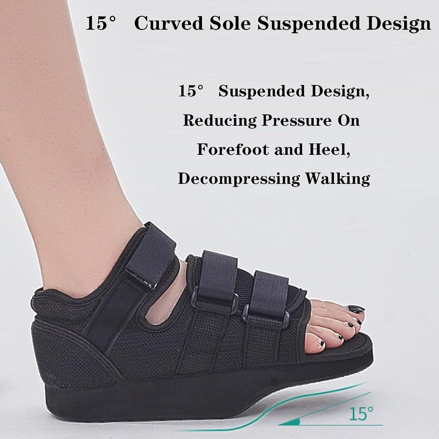 SFKLYU Sleeping Drop Foot Support, AFO Drop Foot Splint, Ankle Stabilizer Brace, Orthosis Leg Brace Support for Injury Recover, Running, Sports,Left,S