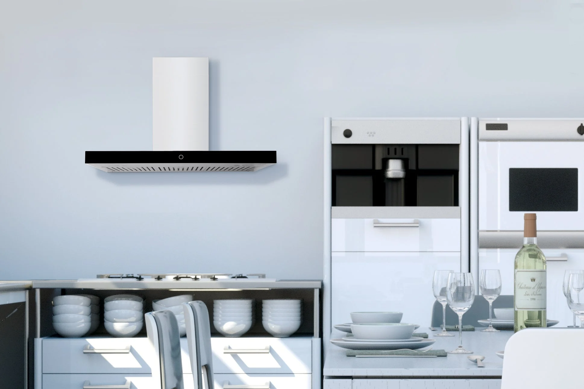 Hauslane Wall Mount Touch Control T-Shaped Range Hood with Stainless Steel Filters in Stainless Steel (WM-739SS)