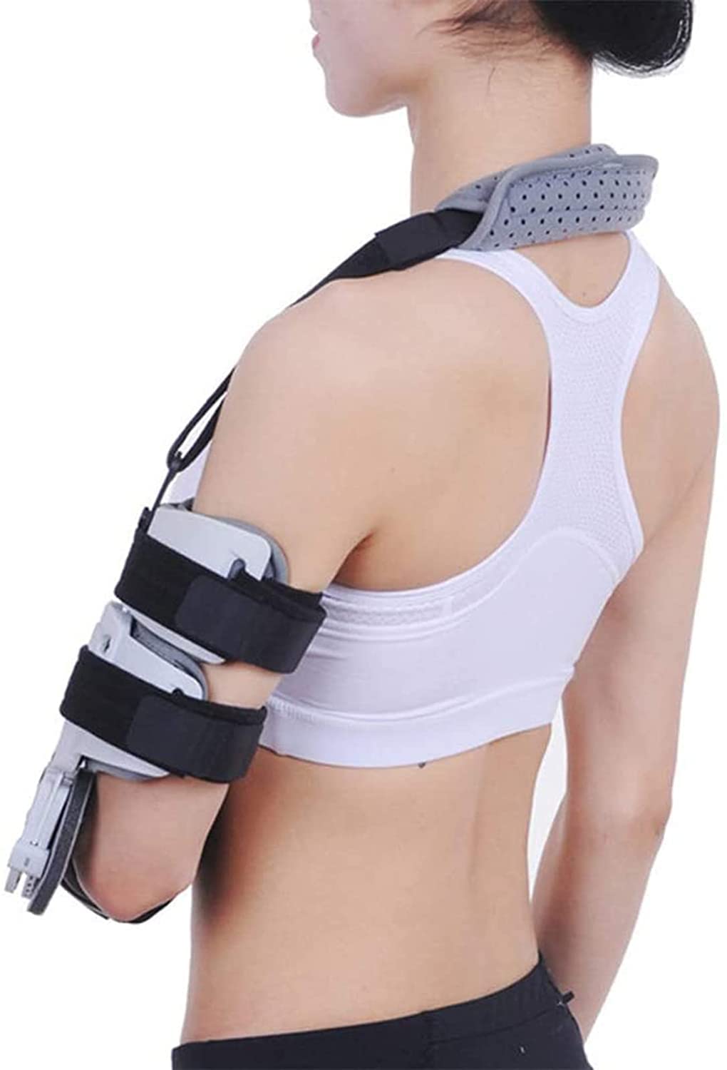 Arm Sling, Hinged ROM Elbow Brace Immobilizer Stabilizer Upper Limb Fracture Rehabilitation Brace Splint Arm Injury Recovery Support,Left