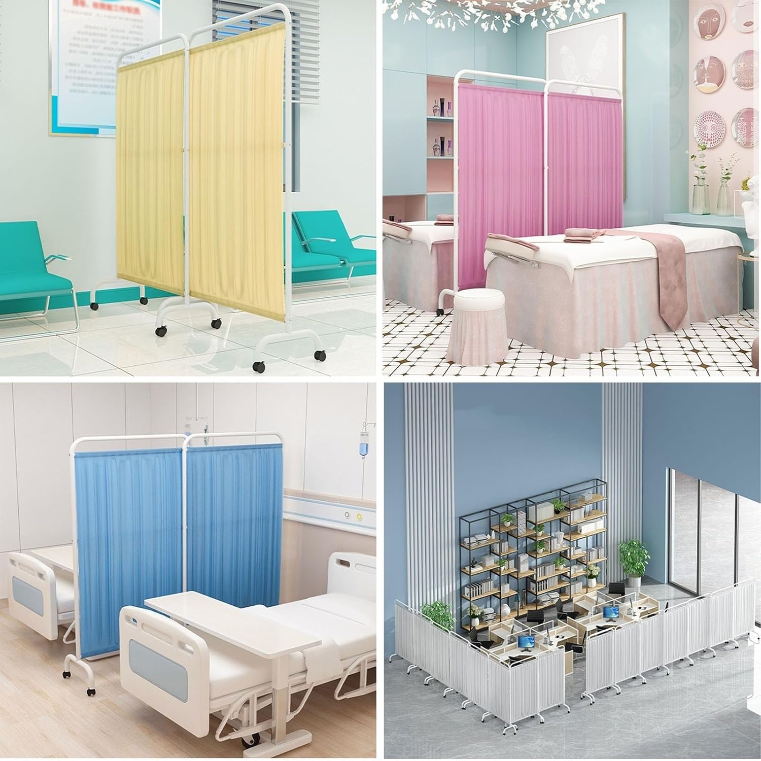 Foldable Medical Privacy Screen - 6ft High Room Divider, 3-Panel Temporary Fence for Clinics, Patient Privacy, Exam Rooms, Medical Use, Portable Partition