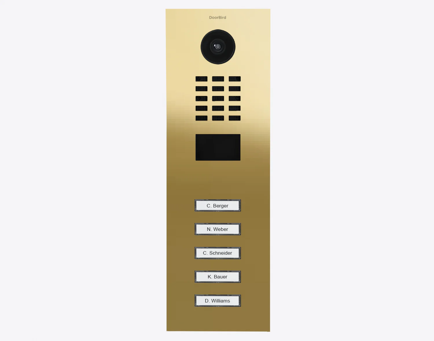 DoorBird D2105V IP Video Door Station, 5 Call Buttons in Brass