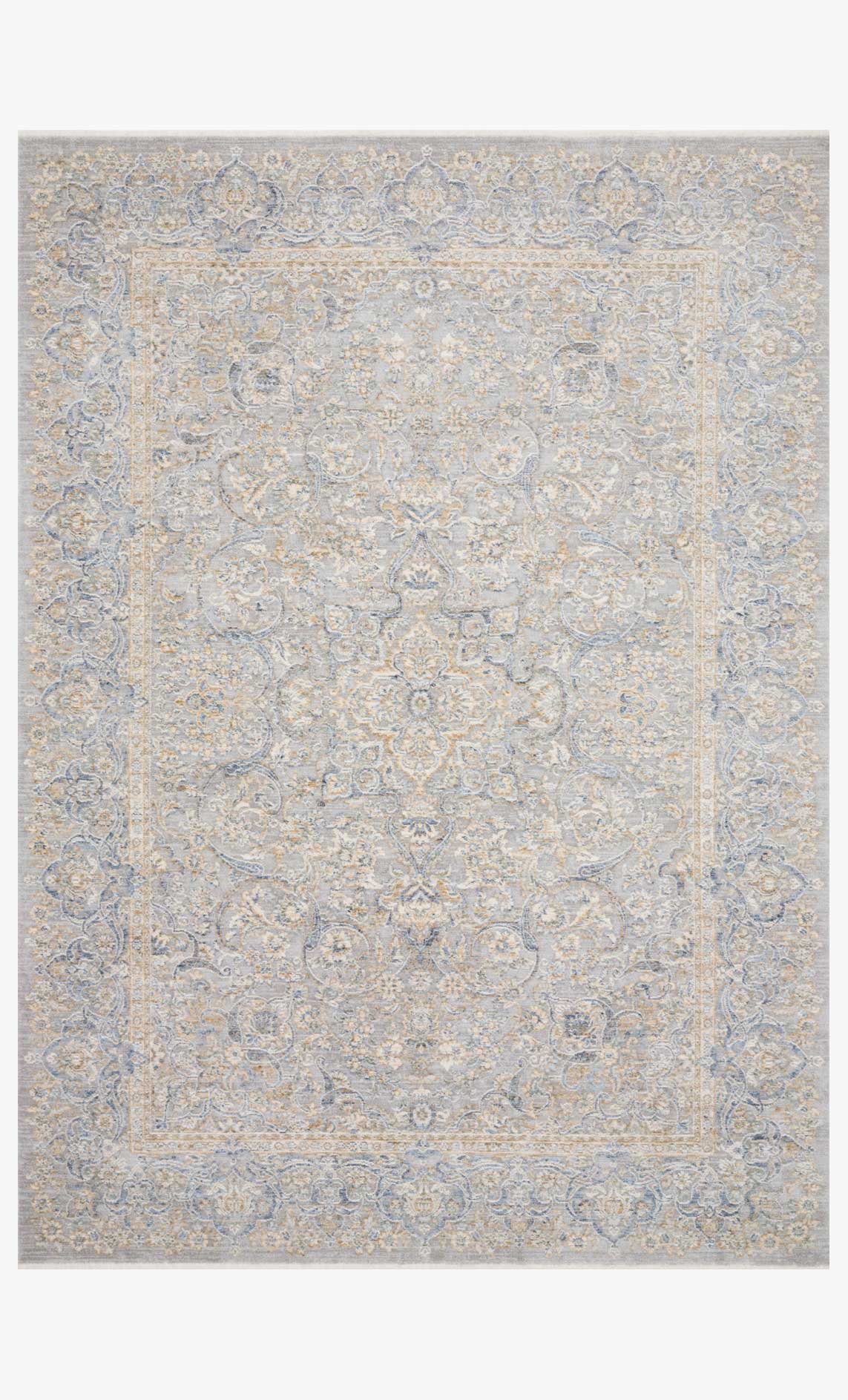 Loloi Pandora Collection - Traditional Power Loomed Rug in Stone & Gold (PAN-01)