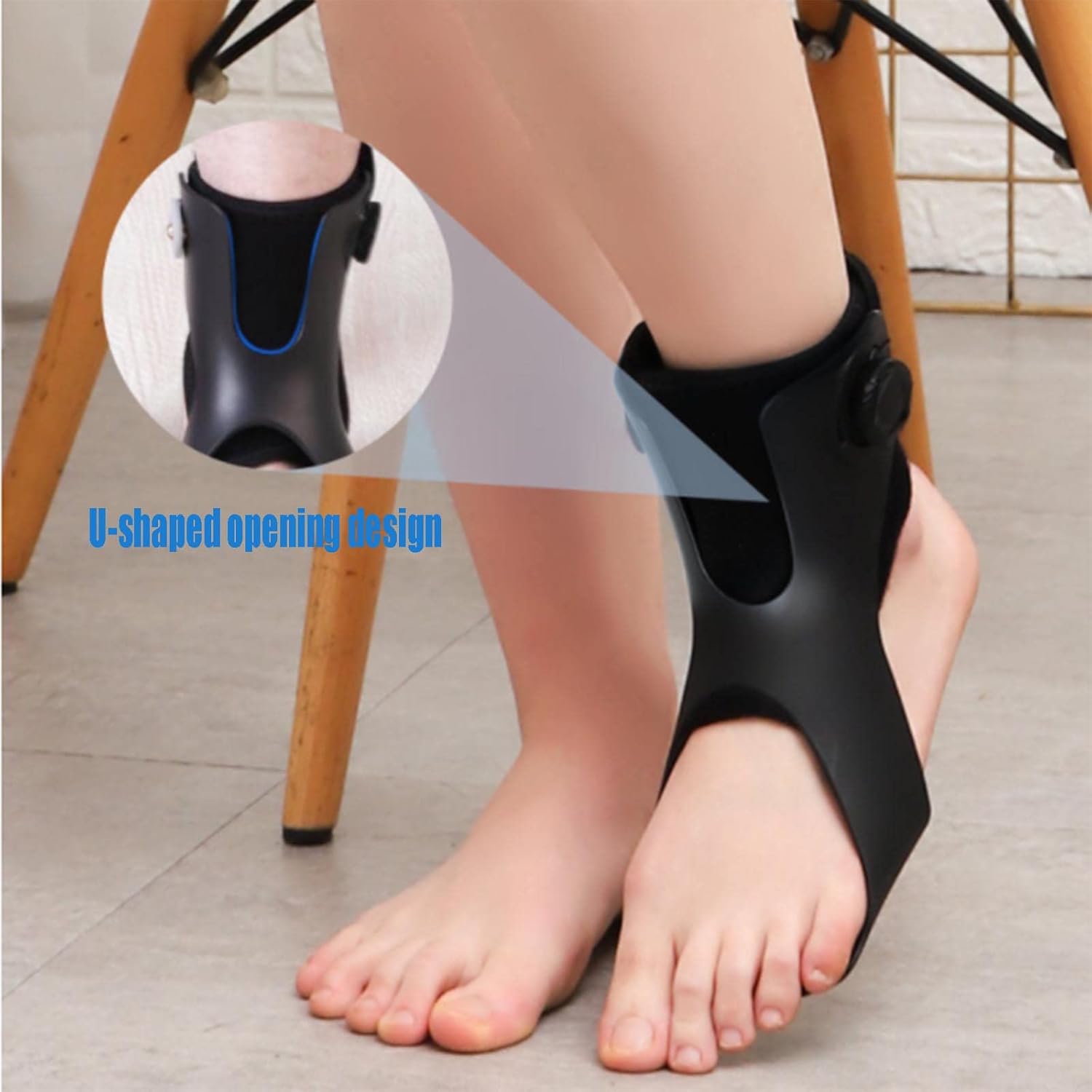 Drop Foot Brace Orthosis, Drop Foot Brace Foot Up Ankle Foot Orthosis Support for Hemiplegia Stroke Shoes Walking Foot Stabilizer (Right-Small