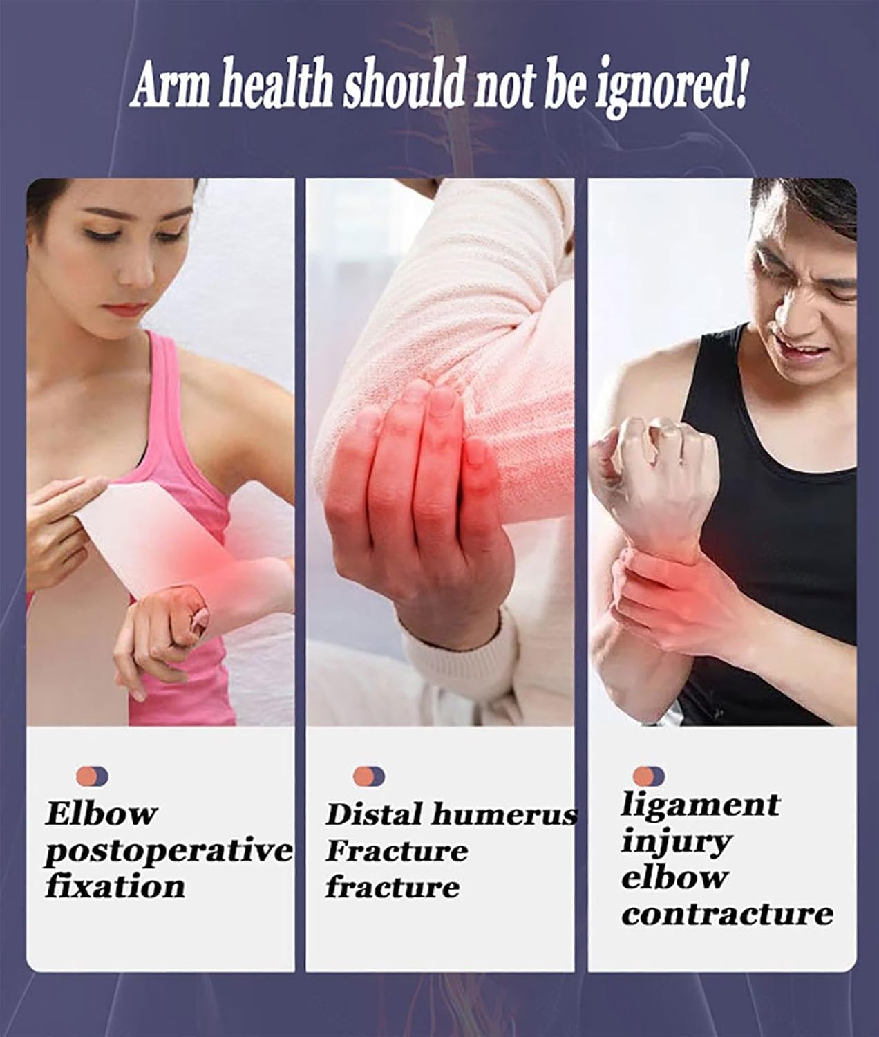 Adjustable Telescoping Hinged Elbow Brace,ROM Post Op Elbow Brace Stabilizer Splint for Injury Recovery Arm Support,After Surgery Orthosis Protector,Left