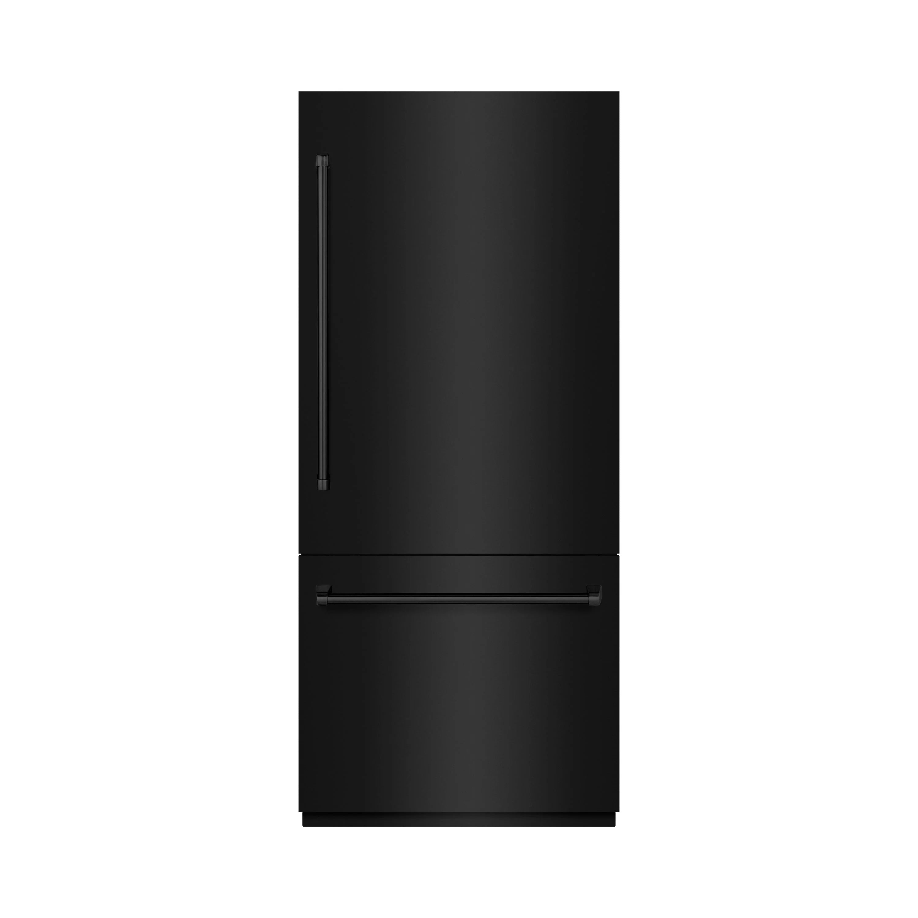 ZLINE 36-Inch 19.8 cu. ft. Built-In Bottom Freezer Refrigerator with Water Dispenser and Ice Maker in Black Stainless Steel with Graphite Gray Interior (GRBIT-BS-36)