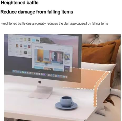 Laptop Cart Over Bed Desk，Table with Wheels Food Tray Desk Rolling Medical Table Over Bed Desk Height Adjustable 65-95cm Standing Over Bed Table King Size(Color:Wood)