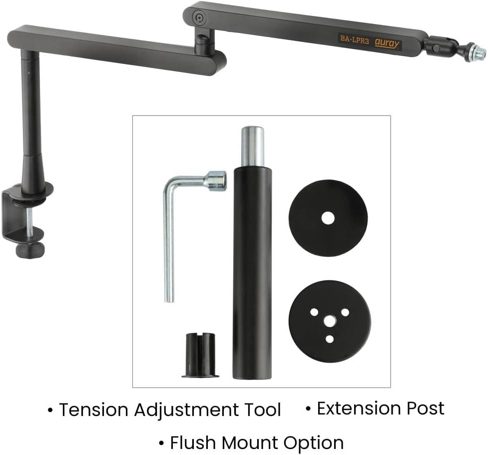 AURAY Low-Profile Broadcast Arm with 6