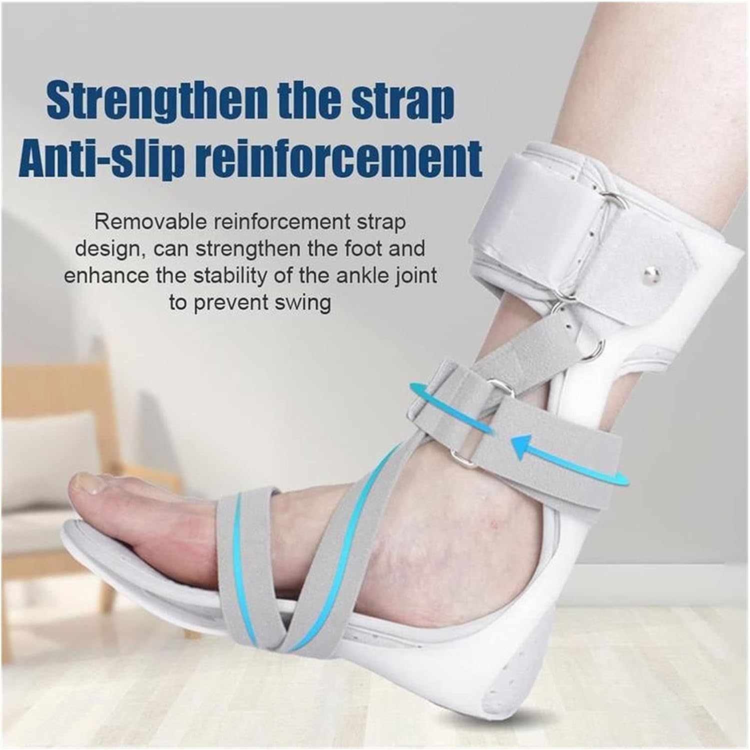 Drop Foot Stabilizer， Ankle Foot Orthosis Brace Leaf Spring Splint Ankle Foot Orthosis Support， Orthosis for Stroke Hemiplegia Assist Walking，Right-S