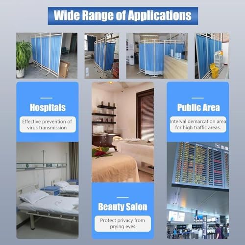 4 Panel Foldable Medical Privacy Screen Room Divider with Metal Frame - Portable Brown Partition for Clinics, Offices, & Home Use - Enhance Patient Privacy & Space Management
