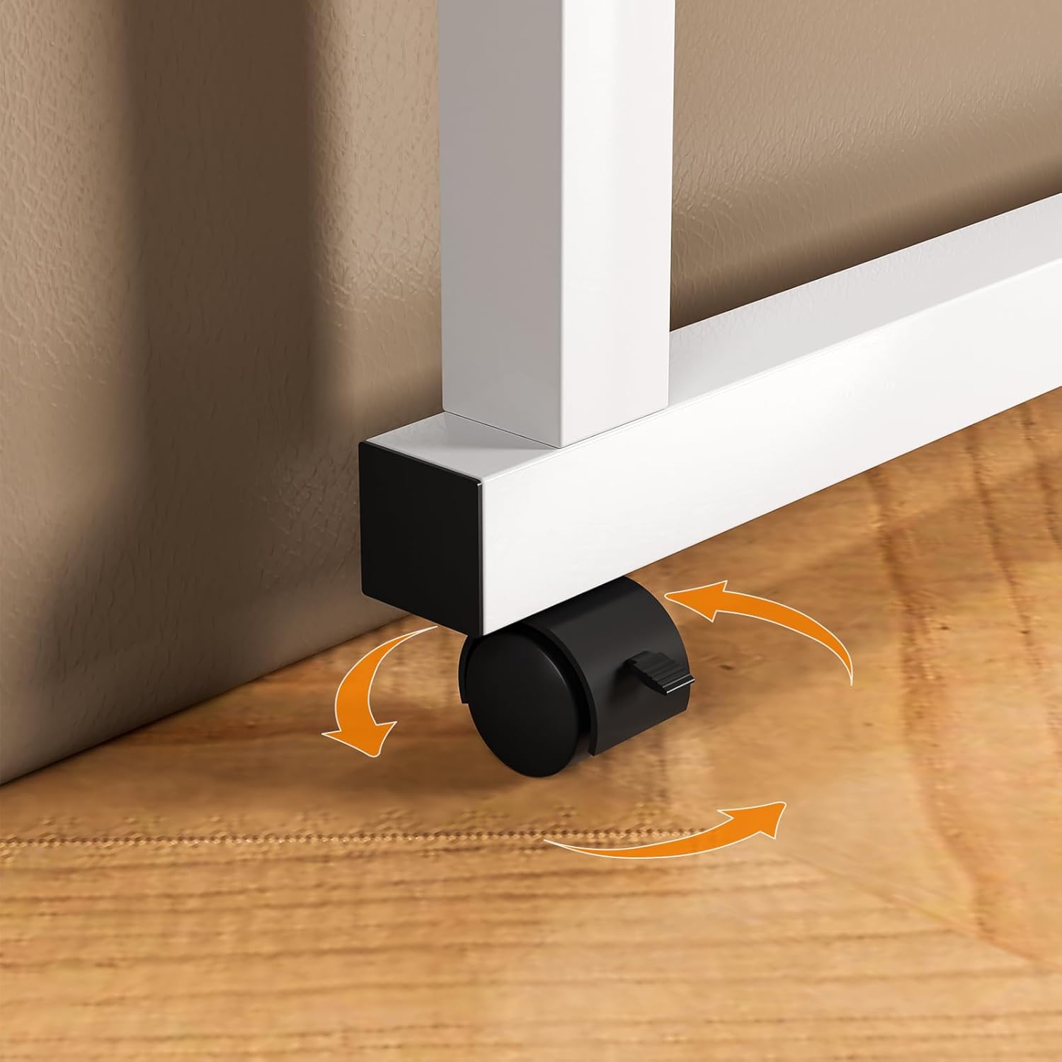 Overbed Table with Wheels | Overbed Desk with Adjustable Length and Height,Rolling Laptop Desk Heavy Duty Laptop Table for Hospital and Home,Rolling Over-The-Bed Laptops Desks (White)