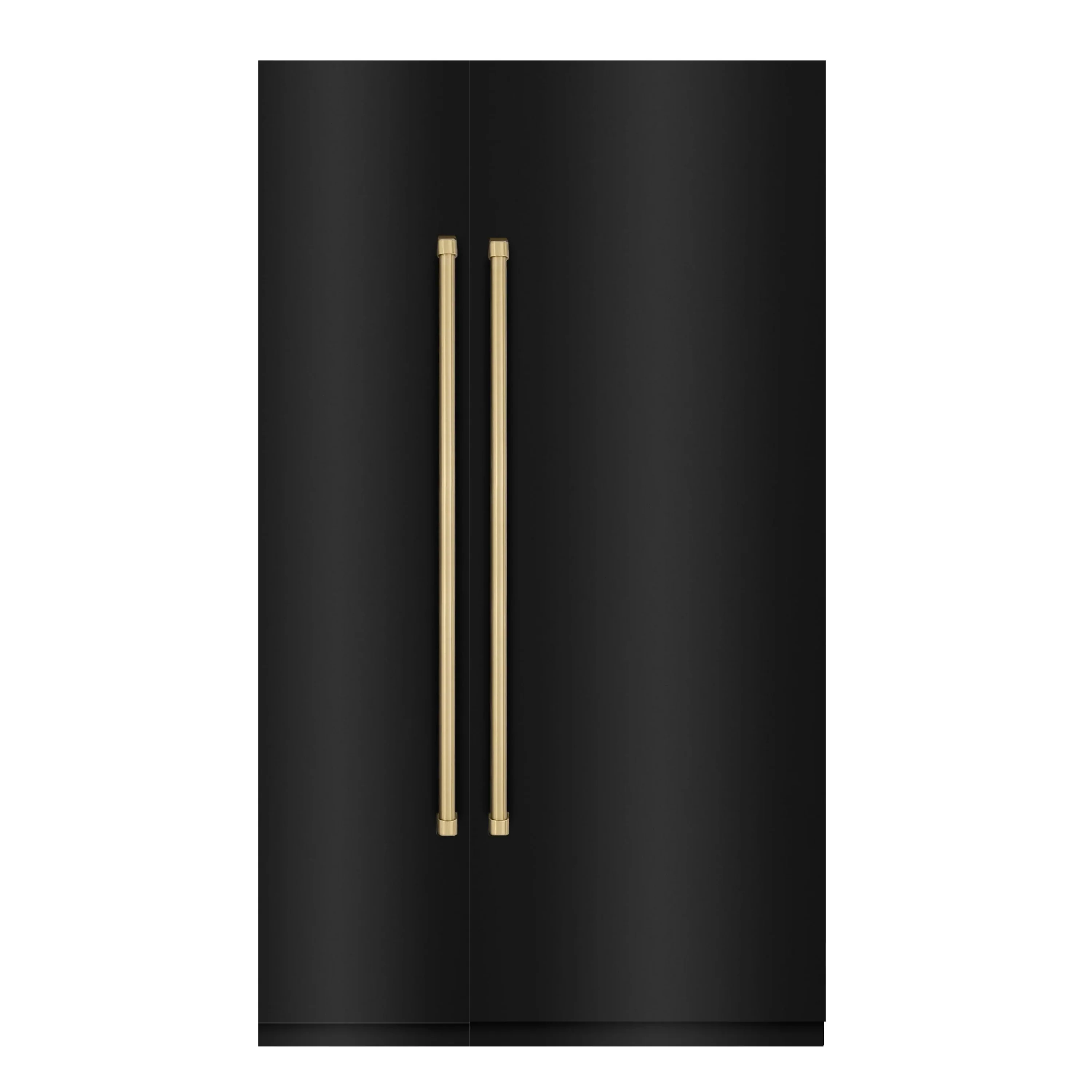 ZLINE 48-Inch Column 16.7 Cu. Ft. Refrigerator and 8.6 Cu. Ft. Freezer in Black Stainless Steel with Champagne Bronze Accent