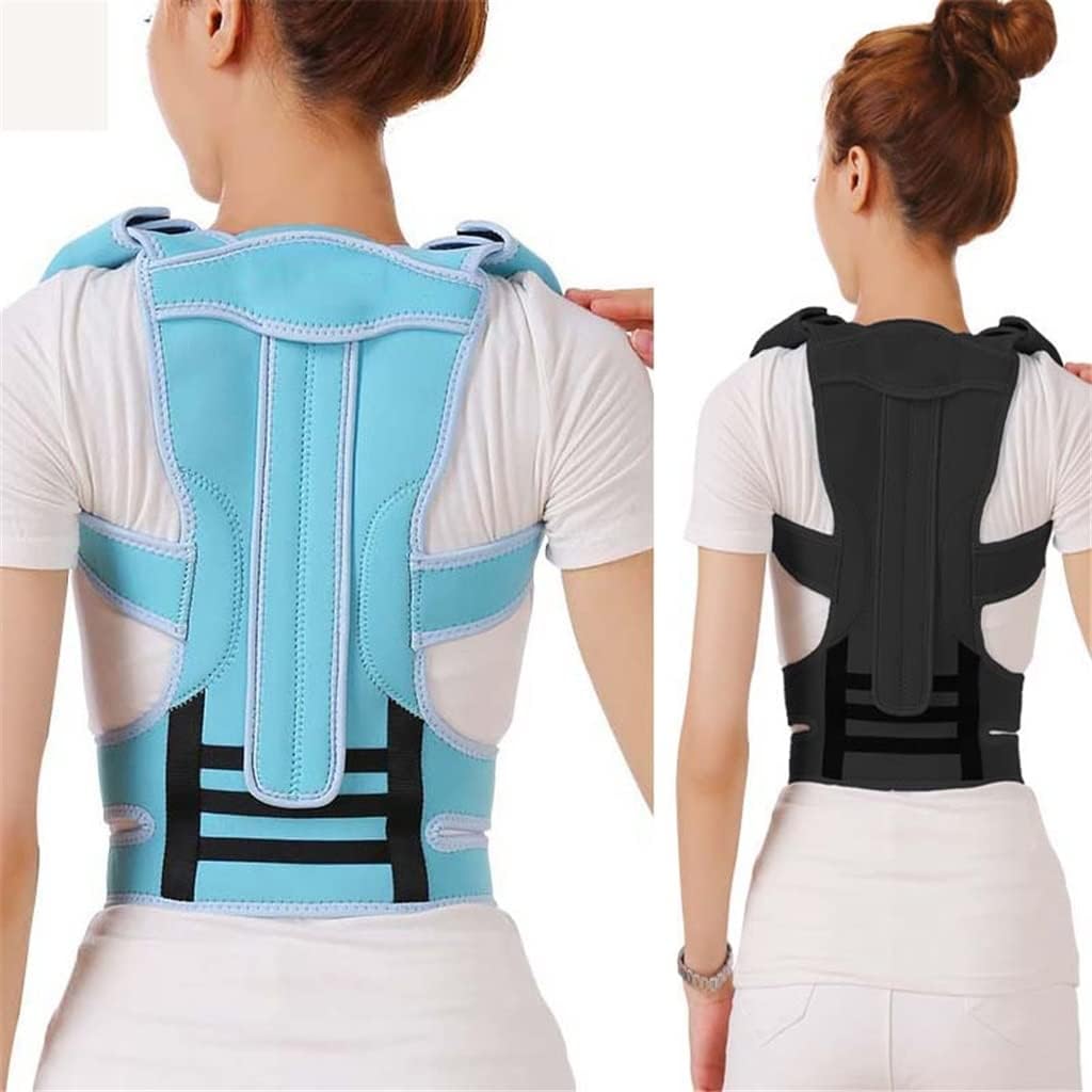 Adjustable Posture Corrector Back Support Shoulder Brace Support Back Belt for Men Women Improve Shoulder(Blue,M Code)