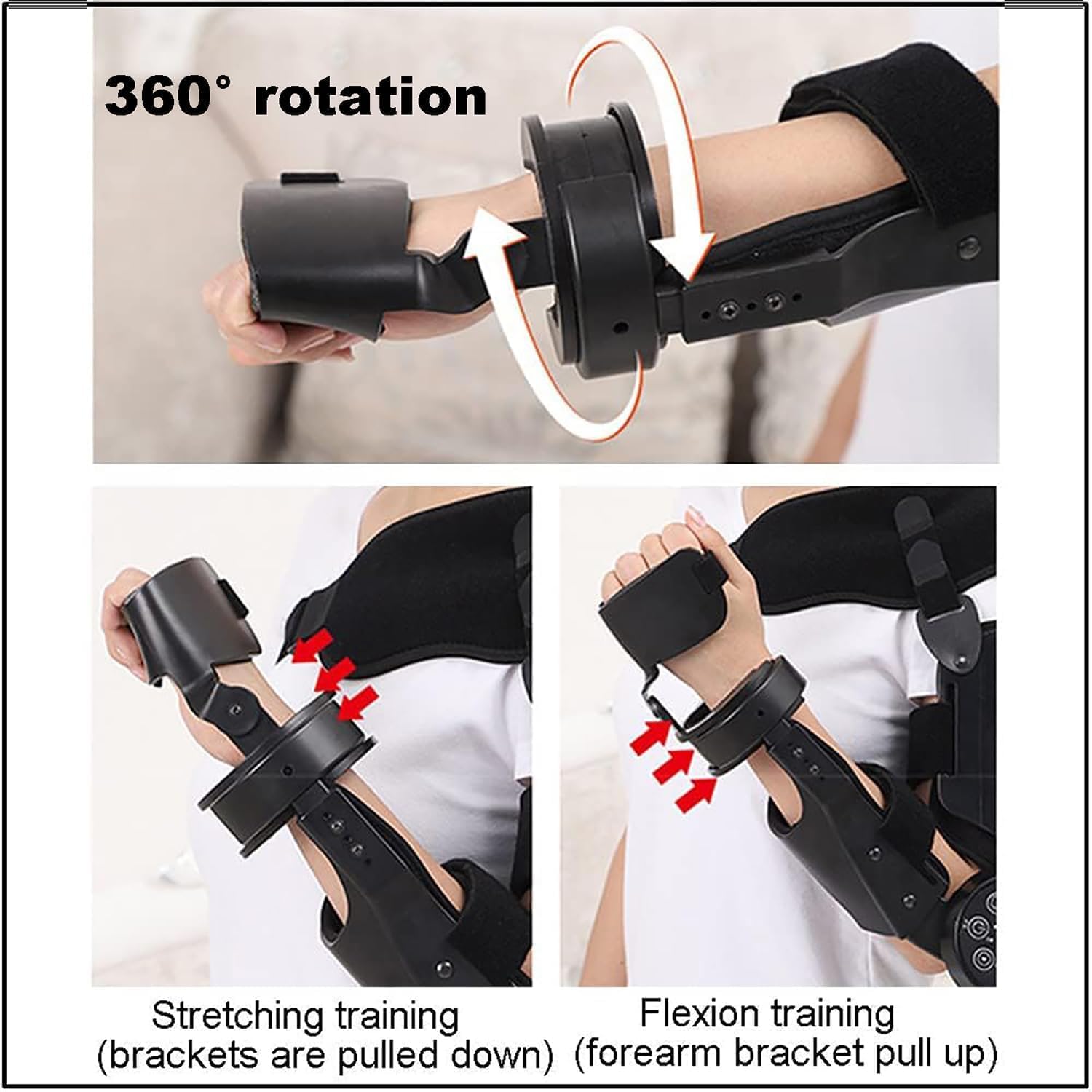 Electric Elbow Joint Rehabilitation Device, Wireless Intelligent Key Control, Hinged Elbow Brace Arm Exerciser, for Stroke Hemiplegia Patients