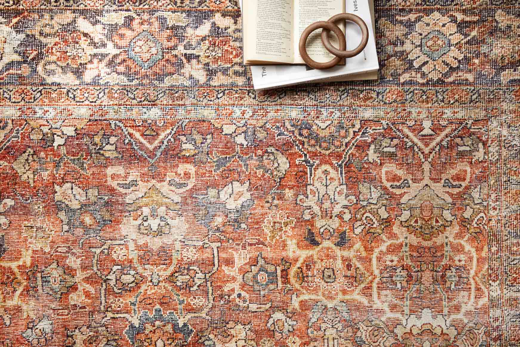Loloi II Layla Collection - Traditional Power Loomed Rug in Spice & Marine (LAY-02)