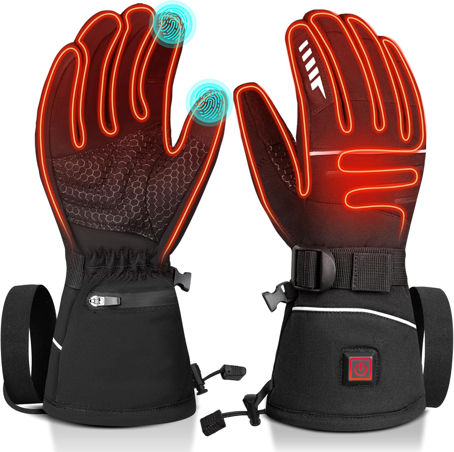 Heated Gloves Liners for Men & Women, Thin Electric Battery Powered Gloves Good for Winter Sports Running Hiking Camping & Daily Commutes, Raynaud’s Relief