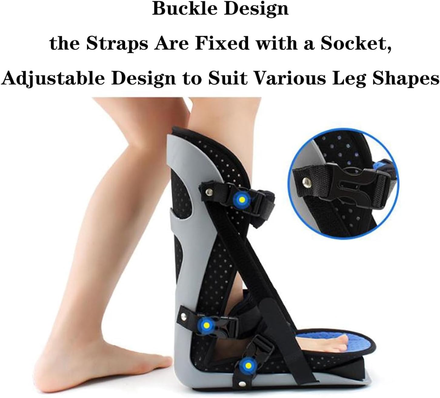 Plantar Fasciitis Night Splint Adjustable Plantar Night Splint Ankle Stabilizer Brace for Men and Women for Heel Spur, Postoperative Recovery(B Right,Medium)