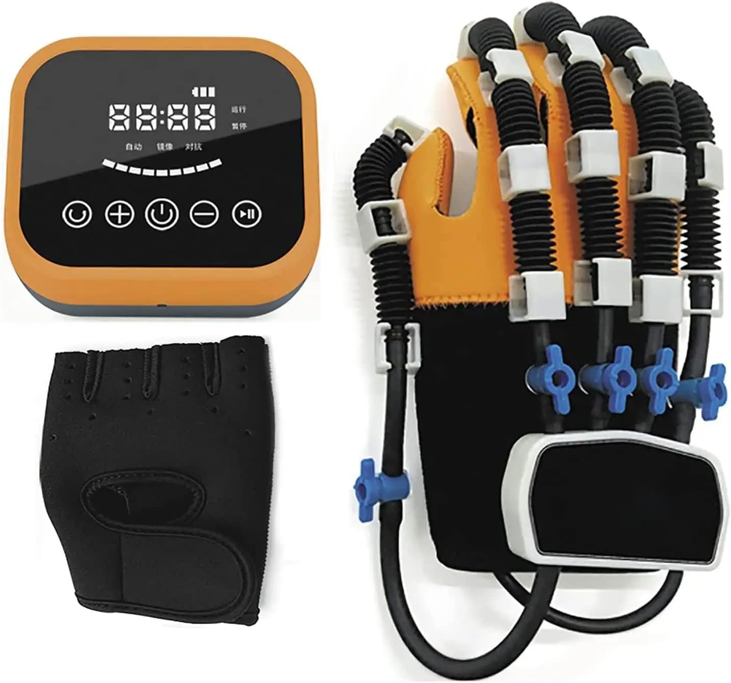Hand Pneumatic Rehabilitation Robot Gloves Finger Training Stroke Hand Splint Finger Orthosis Functional Hand Splint for Long-Term Relief(Size:M Code,Color:Right Hand)