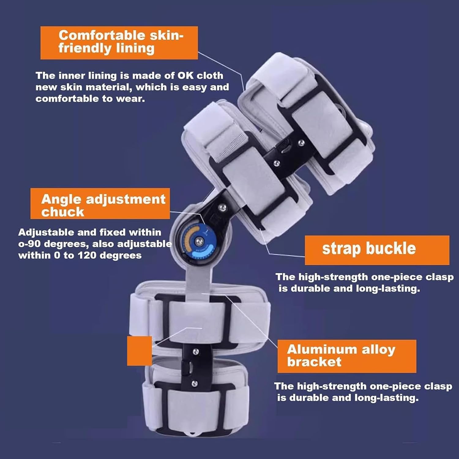 Hinged Knee Brace Leg Immobilizer,Post Op Knee Stabilizer Adjustable Medical Knee Brace for ACL MCL PCL Meniscus Tear,Fit Right & Left Leg(