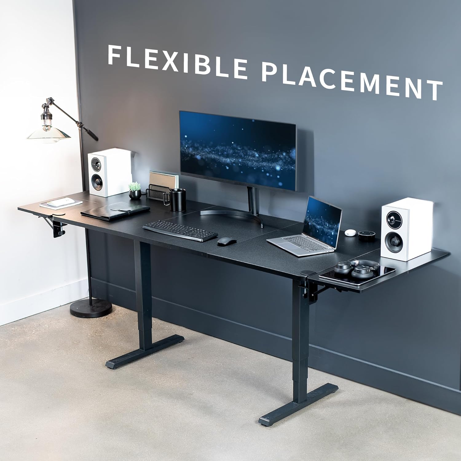 VIVO Clamp-on 30 x 12 inch Foldable Desk Extender, Wrist Support Arm Rest, Office Keyboard Tray, Side Table Extension Attachment, Black, DESK-EXT30