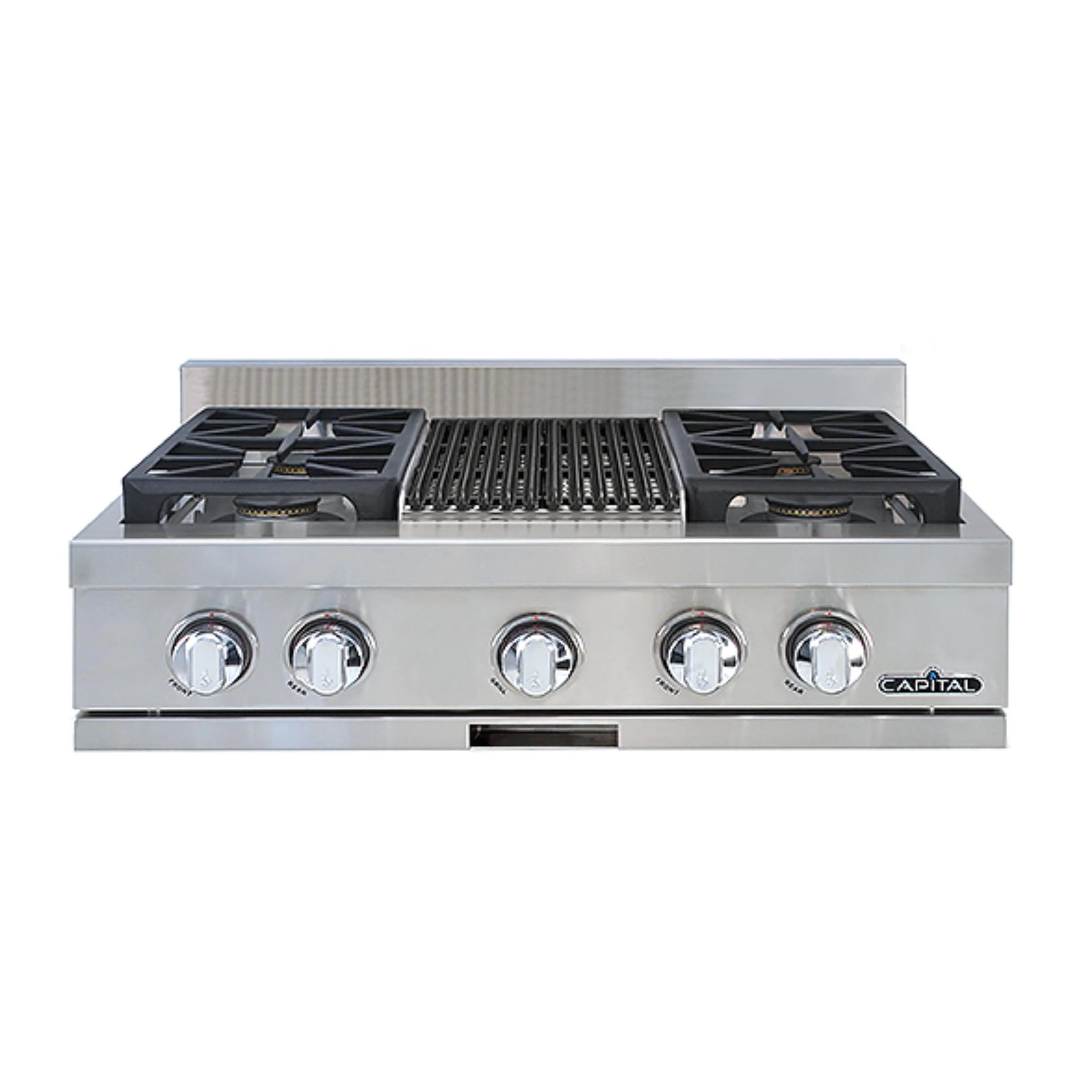 Capital 30-Inch Rangetop in Stainless Steel with 4 Sealed Burners & BBQ Grill (GRT302B2)